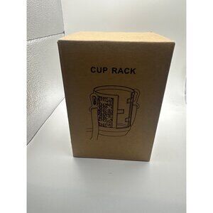 White Metal Decorative Cup Rack Organizer Laser Cut Design Kitchen Storage